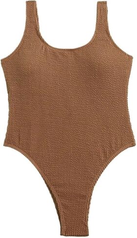 Womens Backless High Cut Monokini - Sexy Full Cup One-Piece Swimsuit for Beach & Vacation in Saudi Arabia