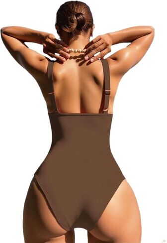 Women's Backless Spaghetti Strap One-Piece Swimsuit Casual Criss-Cross Monokini in Saudi Arabia