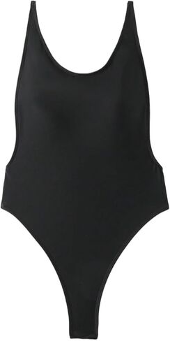 Womens Backless Sexy Thong Monokini Swimsuit - Solid Color One-Piece Bikini for Beach & Summer Fun in Saudi Arabia
