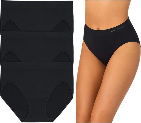 Cuddl Duds Womens Classic 3 Pack Soft Seamless High-Cut Brief Panty - Incredibly Smooth Full Coverage Underwear Panties Set in Saudi Arabia
