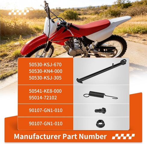 Side Kick Stand Assembly W/Spring Bolt For Honda CRF100F 2004-2013 XR100R 1985-2003 50530-KSJ-670 in Saudi Arabia