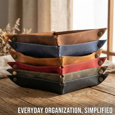 Personalized Leather Tray with Custom Name & Botanical Design: Multi-Color Elegant Organizer for Jewelry, Keys, Coins & Accessories. Ideal Mother's Day Gift for Everyday Home Decor in Saudi Arabia