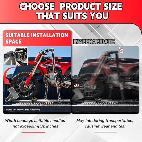 طقم حزام ربط للدراجة النارية، لنقل الدراجات النارية، المقود الأمامي وربط العجلة لأسفل بقوة 1500 رطل مع أشرطة السقاطة in Kuwait