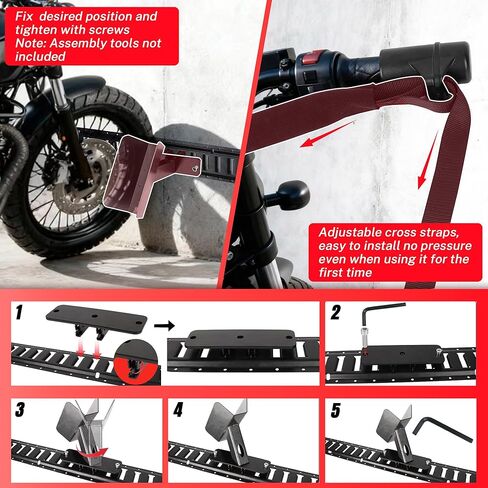 طقم حزام ربط للدراجة النارية، لنقل الدراجات النارية، المقود الأمامي وربط العجلة لأسفل بقوة 1500 رطل مع أشرطة السقاطة in Kuwait
