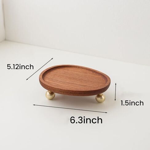Wooden Jewelry Display Tray, Valentines Day Gifts Presentation Tray, Organizer for Rings, Necklaces, Earrings, Catchall Holder, Trinket Dish, Key Tray (Oval) in Saudi Arabia