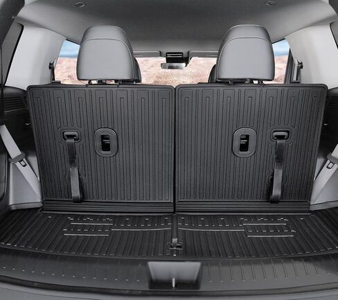 Floor Mats for 2024 2025 2026 Hyundai Santa Fe 6-Seat/7-Seat (Fit Hybrid and Fuel), All Weather TPE Floor Mat and 2-in-1 Cargo Mat with Backrest Mat for Santa Fe Accessories in Kuwait