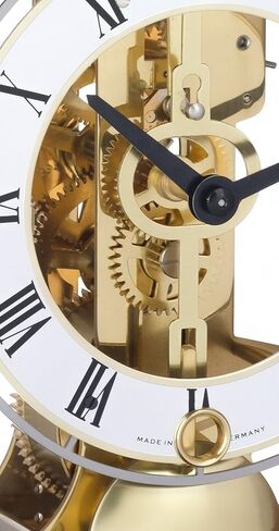 Hermle Walnut Table Clock with Brass Skeleton Mechanical Movement and Hour Strike 23056-030791 in Saudi Arabia
