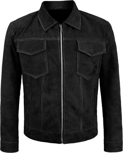 LP-FACON Mens Star Space Solitary Warrior Cosplay Costume Leather Jacket Collection Brown/Black in Kuwait