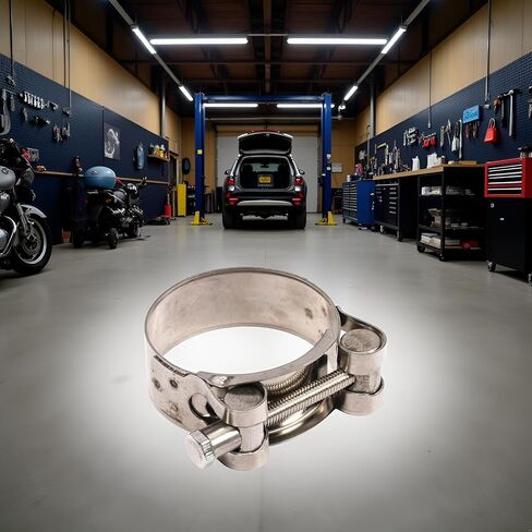 Exhaust Clamp Stainless Steel Exhaust Band Clamp Replacement for Motorcycle Water Hose Car Automotive Replacement Exhaust Clamps (48-51mm) in Kuwait