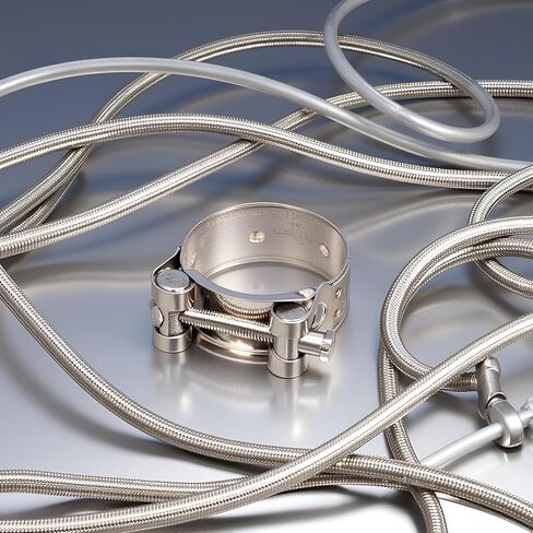 Exhaust Clamp Stainless Steel Exhaust Band Clamp Replacement for Motorcycle Water Hose Car Automotive Replacement Exhaust Clamps (48-51mm) in Kuwait