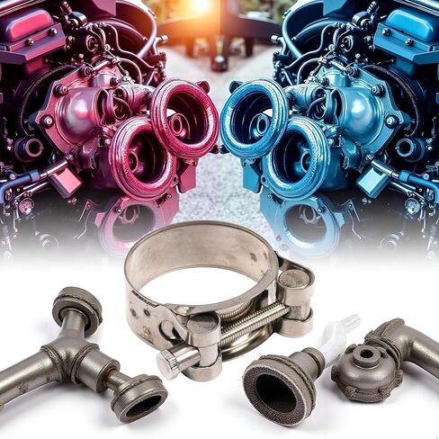 Exhaust Clamp Stainless Steel Exhaust Band Clamp Replacement for Motorcycle Water Hose Car Automotive Replacement Exhaust Clamps (48-51mm) in Kuwait