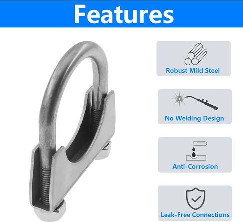 304 مشابك على شكل حرف U من الفولاذ المقاوم للصدأ، مشابك عادم كاتم صوت شديدة التحمل من SAFYY، مشبك كاتم صوت على شكل سرج، مشابك كاتم صوت عادم على شكل حرف U، مشابك توصيل العادم (3-1/2 بوصة، قطعة واحدة) (1، 2 بوصة، قطعة واحدة) in Kuwait