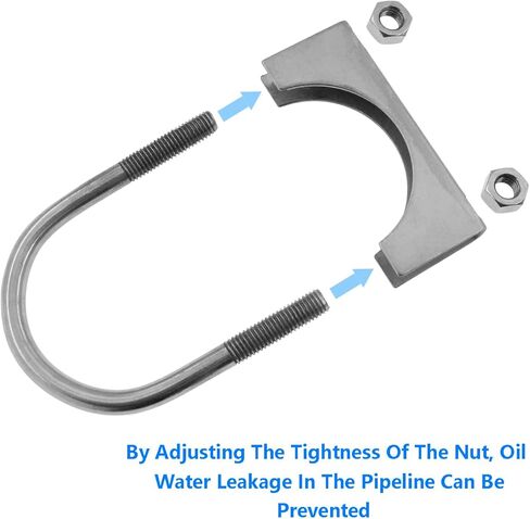 304 مشابك على شكل حرف U من الفولاذ المقاوم للصدأ، مشابك عادم كاتم صوت شديدة التحمل من SAFYY، مشبك كاتم صوت على شكل سرج، مشابك كاتم صوت عادم على شكل حرف U، مشابك توصيل العادم (3-1/2 بوصة، قطعة واحدة) (1، 2 بوصة، قطعة واحدة) in Kuwait