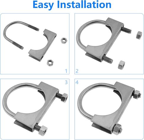 304 مشابك على شكل حرف U من الفولاذ المقاوم للصدأ، مشابك عادم كاتم صوت شديدة التحمل من SAFYY، مشبك كاتم صوت على شكل سرج، مشابك كاتم صوت عادم على شكل حرف U، مشابك توصيل العادم (3-1/2 بوصة، قطعة واحدة) (1، 2 بوصة، قطعة واحدة) in Kuwait