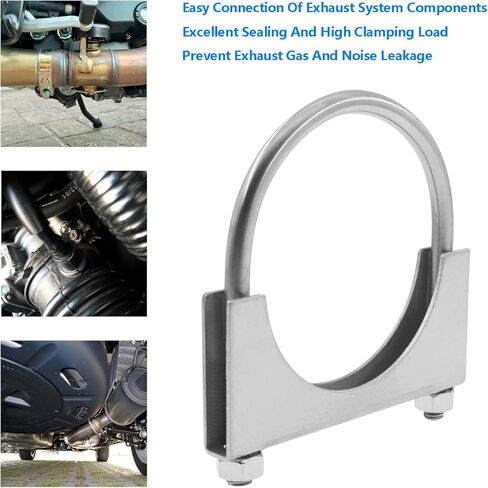 304 مشابك على شكل حرف U من الفولاذ المقاوم للصدأ، مشابك عادم كاتم صوت شديدة التحمل من SAFYY، مشبك كاتم صوت على شكل سرج، مشابك كاتم صوت عادم على شكل حرف U، مشابك توصيل العادم (3-1/2 بوصة، قطعة واحدة) (1، 2 بوصة، قطعة واحدة) in Kuwait