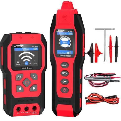 جهاز تتبع الدائرة NOYAFA NF-8301 - مكتشف قاطع الدائرة تحت الأرض ومقياس رقمي متعدد، تعديل حساسية 8 مستويات، تتبع الأسلاك القابلة لإعادة الشحن للصمامات والري وأسلاك الحائط in Kuwait