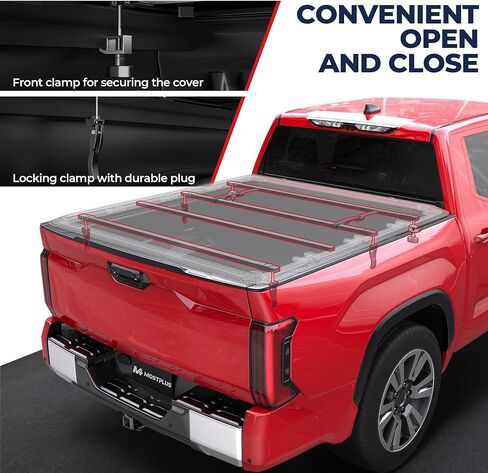 MOSTPLUS 6FT Quad Fold Soft Truck Bed Tonneau Cover On Top Compatible for 2016-2025 2026 Toyota Tacoma 4 Folding Bed Cover 72Inch in Saudi Arabia