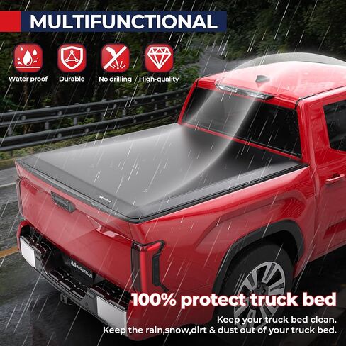 MOSTPLUS 6FT Quad Fold Soft Truck Bed Tonneau Cover On Top Compatible for 2016-2025 2026 Toyota Tacoma 4 Folding Bed Cover 72Inch in Saudi Arabia