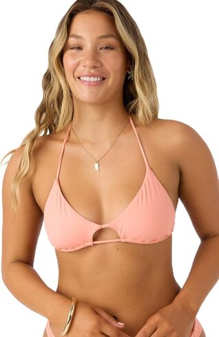 قميص بيكيني للسيدات من O'NEILL Solids Madrid Halter، توب للسباحة بفتحة أمامية، أكواب قابلة للإزالة ورباط خلفي قابل للتعديل in Kuwait