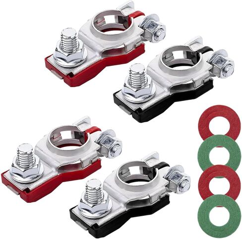 Battery Terminal Connector, Universal Top Post Battery Cable Terminal Adapter Set with 2 Washers, Corrosion Resistant Auto Batteries Positive & Negative Clamp Accessories for Cars(2Sets) in Saudi Arabia
