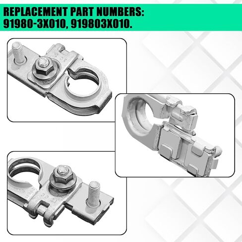 Battery Terminal Connector for Hyundai Positive Battery Terminal Top Post Clamp with Cap&Nuts Compatible with Hyundai Kia Accent Rio Soul Sedona Forte Elantra Replace #91980-3X010 919803X010 in Saudi Arabia