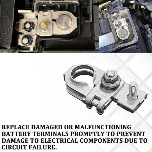 Battery Terminal Connector for Hyundai Positive Battery Terminal Top Post Clamp with Cap&Nuts Compatible with Hyundai Kia Accent Rio Soul Sedona Forte Elantra Replace #91980-3X010 919803X010 in Saudi Arabia