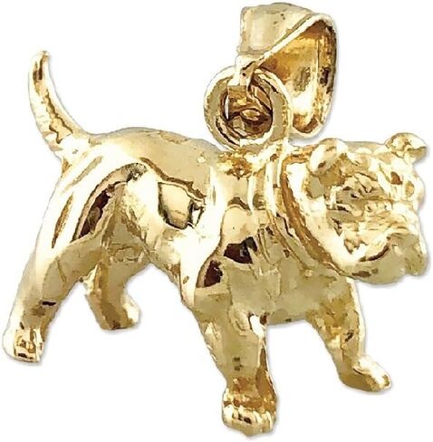 14k Yellow Gold BULLDOG 3D Solid Pendant/Charm, Made in USA in Saudi Arabia