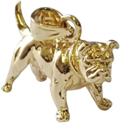 14k Yellow Gold BULLDOG 3D Solid Pendant/Charm, Made in USA in Saudi Arabia