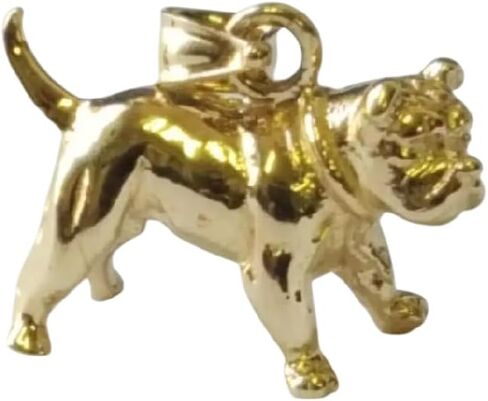 14k Yellow Gold BULLDOG 3D Solid Pendant/Charm, Made in USA in Saudi Arabia