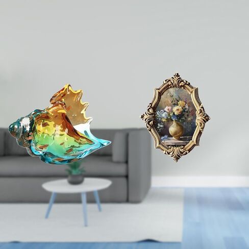Glass Conch Figurine Sea Animal Art Decor Craft Statue Ornament Photo Frame Resin Picture Frame Vintage Design Art Crafts Collections Holder Home in Saudi Arabia