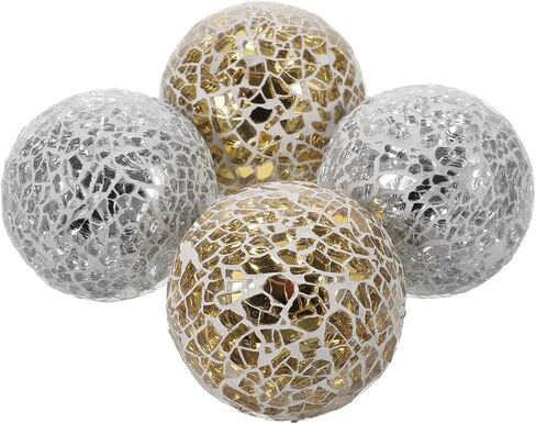 4pcs Mosaic Ball Home Sphere Ball Home Mosaic Sphere Decorative Glass Ornament Crafts Ornament Crafts Table Tabletop Decor in Saudi Arabia