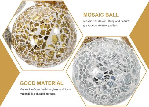 4pcs Mosaic Ball Home Sphere Ball Home Mosaic Sphere Decorative Glass Ornament Crafts Ornament Crafts Table Tabletop Decor in Saudi Arabia