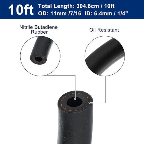 X AUTOHAUX سيارة 10ft خط الوقود 1/4 "ID 7/16" OD خرطوم دفع على خرطوم للمحركات الصغيرة أنابيب المطاط النتريل in Kuwait