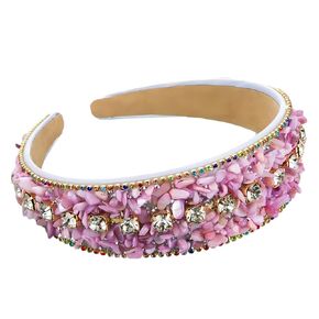 Ladies Fashion Headband, Personality Rhinestone Decoration Candy Color Headband Girls Headband Party Headband Accessories Accessories Jewelry… (Blue + Pink)