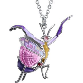 Enamel Alloy Praying Mantis Necklace Insects Pendant Novelty Jewelry for Women Girls Charms Gifts in Kuwait