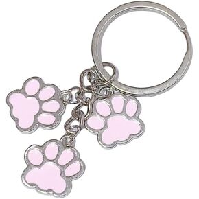 tenghong2021 Cute Acrylic Crystal Cat Dog Claw Charms Enameled Keyring Funny Animal keychain for Women Purse Bag Accessories