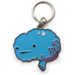 I Heart Guts Brain Keychain - All You Need is Lobe - 2" Engraved Enamel Metal Keychain