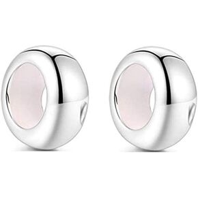 Rose Gold Spacer Rubber Charm Stopper Spacer Bead 925 Sterling Silver for Pandora Style Charm Bracelets