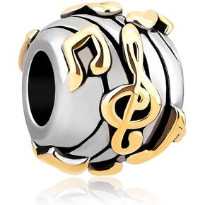Love Music Notes Charms for Bracelets Compatible with Pandora Bracelets