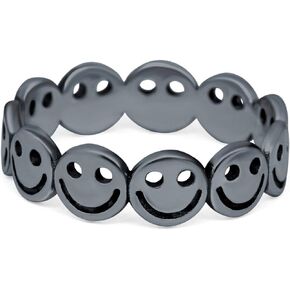 Blue Apple Co. Celtic Smiley Face Plain Oxidized Band Statement Fashion Thumb Ring 925 Sterling Silver