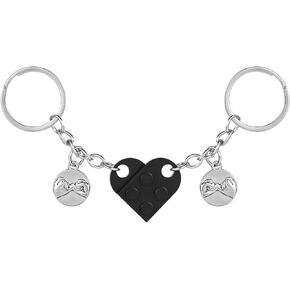 Heart Brick Key Chain for Lego, Detachable Heart Keyring for Him Her Matching Couple Keychain Gift for Boyfriend Girlfriend