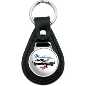 GRAPHICS & MORE Black Leather Ford 1970 Mustang Keychain