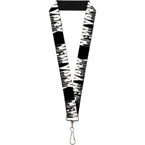 Buckle-Down Lanyard-1.0"-New York Bold/Skyline Silhouette Black/Whit