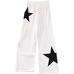 COZYEASE Girls' Print High Waisted Straight Leg Sweatpants Casual Athletic Loose Long Pants