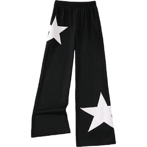 COZYEASE Girls' Print High Waisted Straight Leg Sweatpants Casual Athletic Loose Long Pants in Kuwait