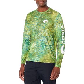 Costa Del Mar Mens Tech Mossy Oak Coastal Crewneck Long Sleeve T Shirt