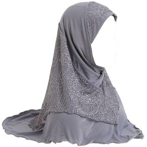 NICEYST Women Muslim Hijab Instant One Piece Islamic Head Scarf Full Cover Headwrap Lace Turban Hair Cap Shawl Wrap
