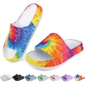 OUYADU Kids Cloud Slides Boys Girls Flip Flops Slip On Beach Sandals Youth Pool Shower Shoes EVA Summer Slippers（11 Little Kids - 6 Big Kids）
