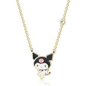 Hello Kitty Sanrio Kuromi Womens Pendant Necklace 18" - 18kt Flash Plated Brass and Enamel Officially Licensed