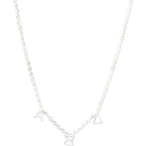 Alpha Xi Delta Necklace — AXiD Greek Letters Necklace, Silver Plated Sorority Gifts Necklace, Long-Lasting Alpha Xi Delta Gifts for Women